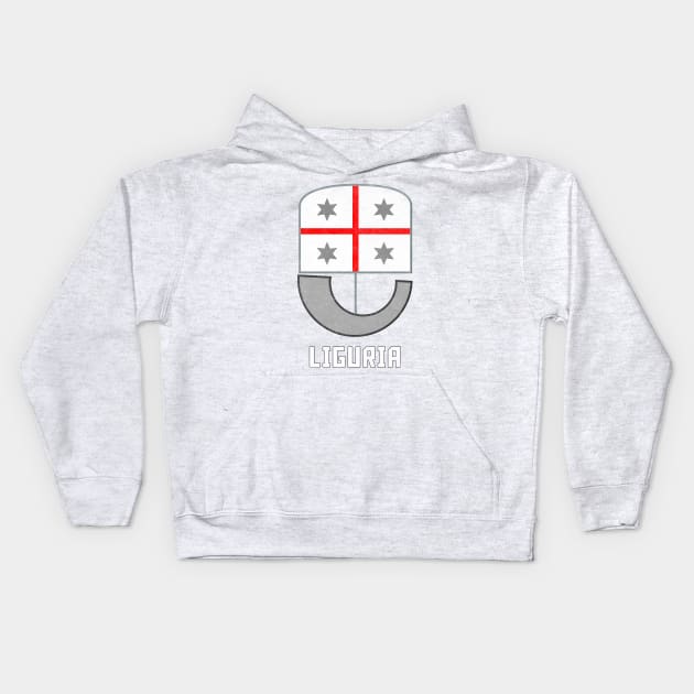 Liguria Italia / Region Flag Faded Style Design Kids Hoodie by DankFutura